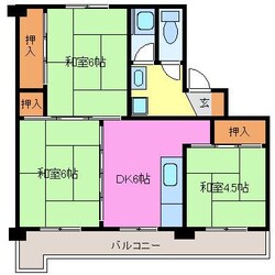 ビレッジハウス北口１号棟の物件間取画像